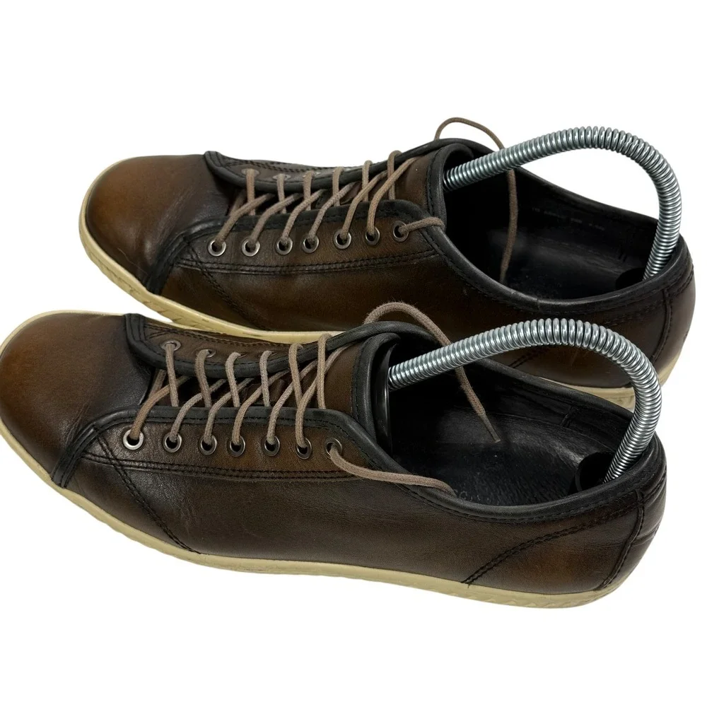 John Varvatos USA Reed Low Top Brown Leather Sneakers F2489T3B Mens‎ 8.5M